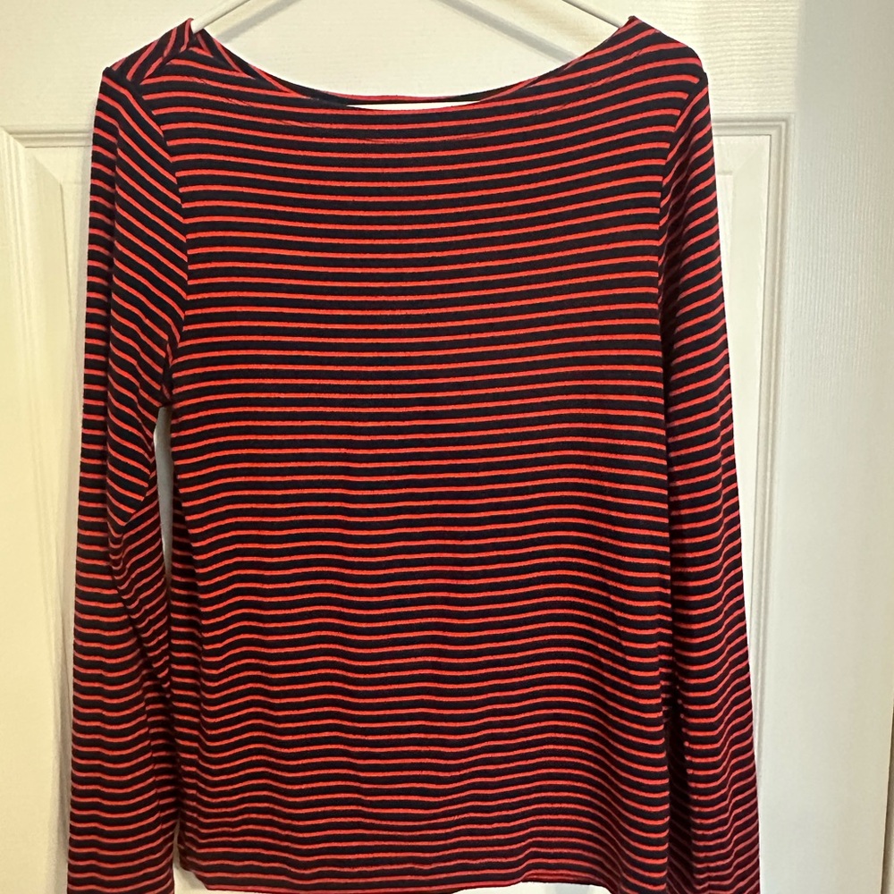 GAP Red and Navy  Striped Top